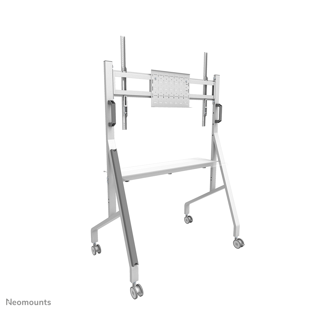 Neomounts FL50-525WH1 Support au sol mobile pour écran 55-86" - étagère multimédia incluse - installation rapide - TÜV